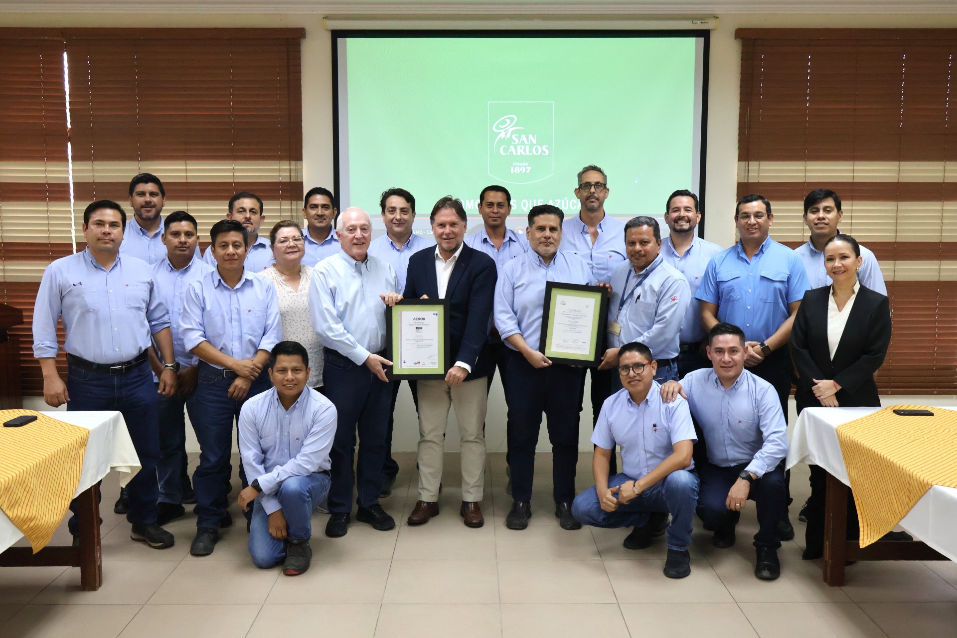 Sociedad Agrícola e Industrial San Carlos S.A. obtiene la certificación ISO 50001 de AENOR en Gestión de la Energía