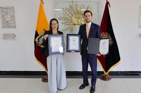 AENOR Ecuador ha otorgado al Banco Central del Ecuador (BCE) la Certificación ISO 9001:2015 por su Programa de Comercialización de Oro dirigido a pequeños mineros.
