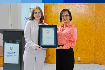 En un acontecimiento trascendental, AENOR ha entregado el certificado ISO 9001 al Ministerio de la Mujer y Derechos Humanos de Ecuador